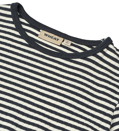 Wheat Bluse - Rib - Stig - Navy Rib Stripe