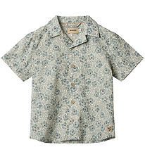 Wheat Skjorte k/æ - Anker - Aqua Hawaii Flowers Wheat Skjorte k/æ - Anker - Aqua Hawaii Flowers