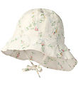 Wheat Sommerhat - Chloe - Ivory Checked Flowers Wheat Sommerhat - Chloe - Ivory Checked Flowers