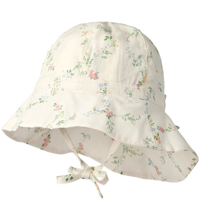 Wheat Sommerhat - Chloe - Ivory Checked Flowers