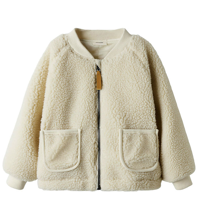 Lil’ Atelier Bomber Teddyjakke Turtledove Med Måneapplikation - Str. 5y 110cm