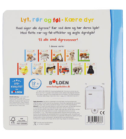 Forlaget Bolden Bog m. Lyd - Lyt, Rør og Føl - Kære dyr