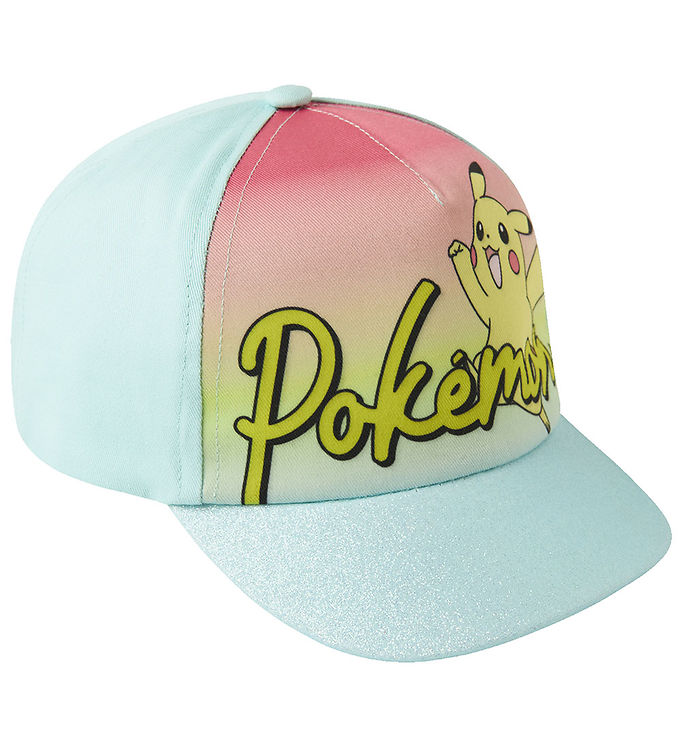 Name It Kasket Blå Tint Med Pokémon Print Og Glitter - Str. 52-53cm