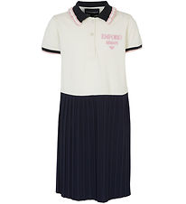 Emporio Armani Kjole - Off White/Navy Emporio Armani Kjole - Off White/Navy