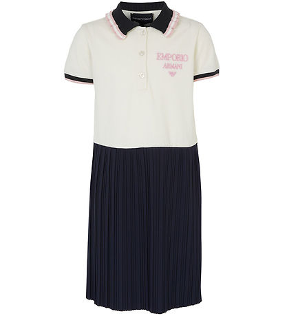 Emporio Armani Kjole - Off White/Navy Emporio Armani Kjole - Off White/Navy
