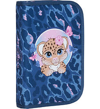 Beckmann Penalhus m. Indhold - Cheetah - Dark Blue