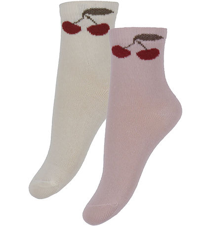 Minymo Strømper - 2-pak - Shell m. Kirsebær Minymo Strømper - 2-pak - Shell m. Kirsebær