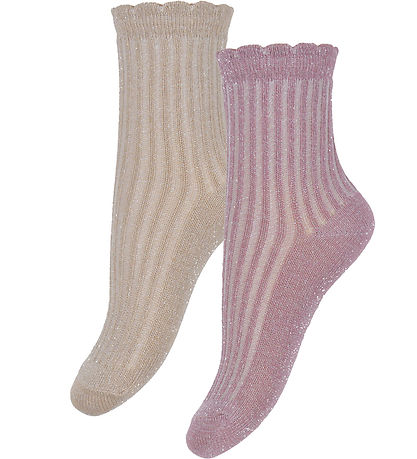 Minymo Strømper - 2-pak - Dusky Orchid m. Glimmer Minymo Strømper - 2-pak - Dusky Orchid m. Glimmer