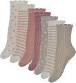 Minymo Strømper - 7-pak - Ash Rose m. Mønster Minymo Strømper - 7-pak - Ash Rose m. Mønster