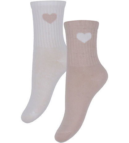 Minymo Strømper - 2-pak - Shell m. Hjerte