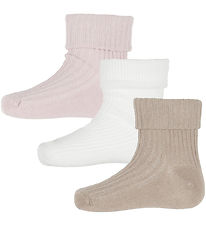 Minymo Strømper - 3-Pak - Rib - Shell Minymo Strømper - 3-Pak - Rib - Shell