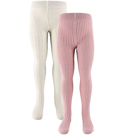 Minymo Strømpebukser - 2-Pak - Rib - Ash Rose Minymo Strømpebukser - 2-Pak - Rib - Ash Rose