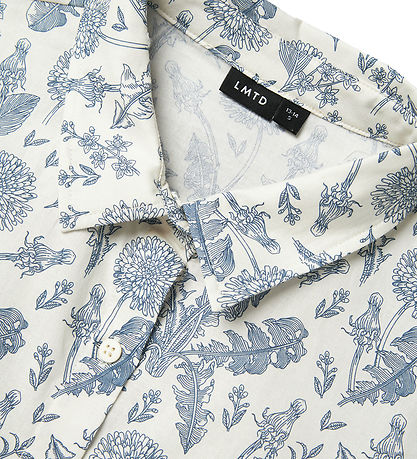 LMTD Skjorte - NlnHeina - White Alyssum/Sargasso Sea LMTD Skjorte - NlnHeina - White Alyssum/Sargasso Sea