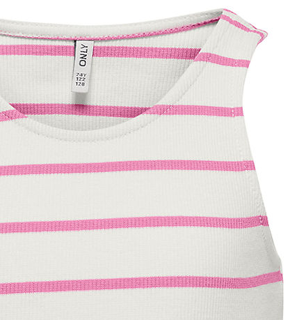 Kids Only Top - Rib - Short - KogNessa - Cloud Dancer/Fuchsia Pi