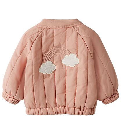 Lil' Atelier Bomberjakke - NmnLio - Misty Rose m. Regnbue