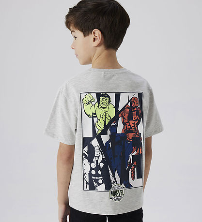 Name It T-shirts - Marvel - NkmMajor - Light Grey Melange