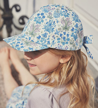 Huttelihut Kasket - Soft Chambray m. Blomster