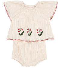 Copenhagen Colors Shortssæt - Dusty Rose W. Cream Stripe W. Berr Copenhagen Colors Shortssæt - Dusty Rose W. Cream Stripe W. Berr