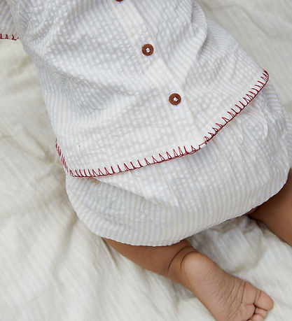 Copenhagen Colors Shortssæt - Dusty Rose W. Cream Stripe W. Berr