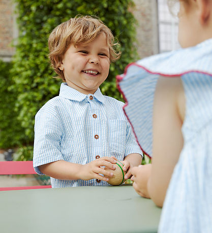 Copenhagen Colors Skjorte - Sky Blue W. Cream Stripe