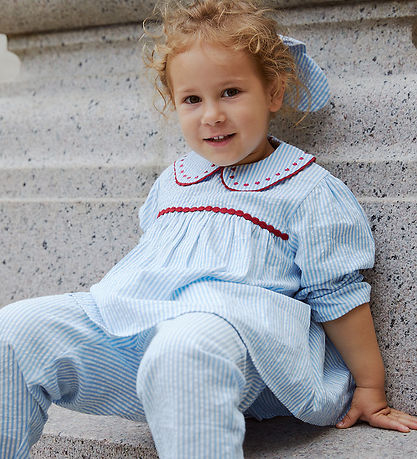 Copenhagen Colors Tunika - Sky Blue W. Cream Stripe W. Berry
