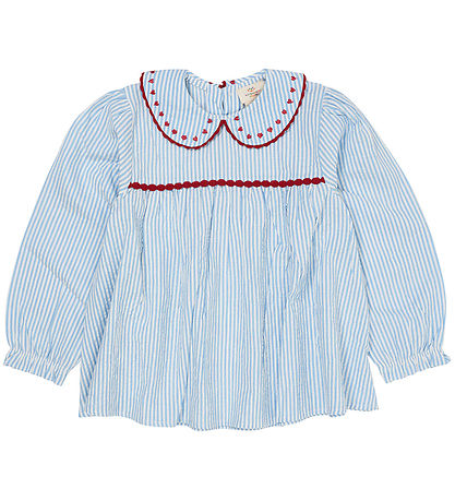 Copenhagen Colors Tunika - Sky Blue W. Cream Stripe W. Berry
