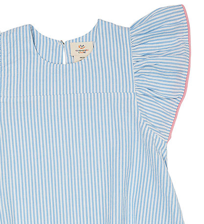 Copenhagen Colors Kjole - Sky Blue W. Cream Stripe W. Pink Copenhagen Colors Kjole - Sky Blue W. Cream Stripe W. Pink