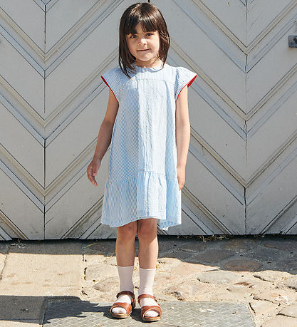 Copenhagen Colors Kjole - Sky Blue W. Cream Stripe W. Pink
