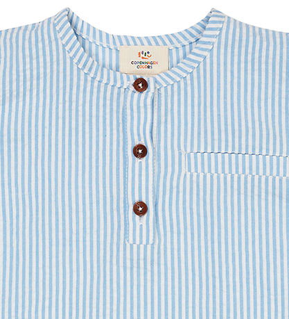 Copenhagen Colors Shortssæt - Sky Blue W Cream Stripe Copenhagen Colors Shortssæt - Sky Blue W Cream Stripe