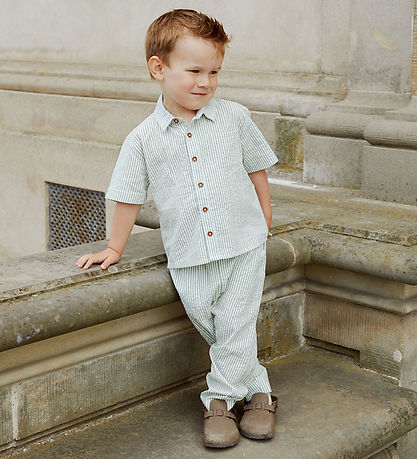 Copenhagen Colors Bukser - Green W. Cream Stripe