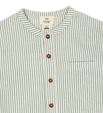 Copenhagen Colors Shirt - Green W. Cream Stripe