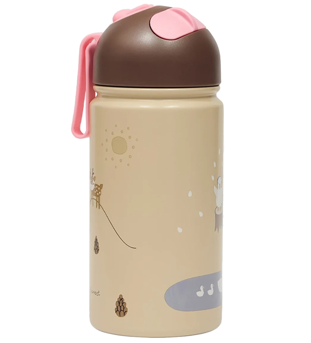 OYOY Trinkflasche - 360 ml - Friends Im Forest - Rose - OYOY - One Size - Trinkflaschen
