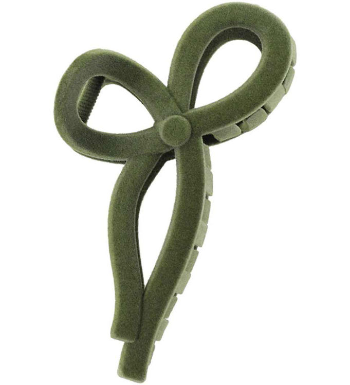 By Stær Hårklemme - Merina Velour - 13 cm - Stor - Støvet Grøn