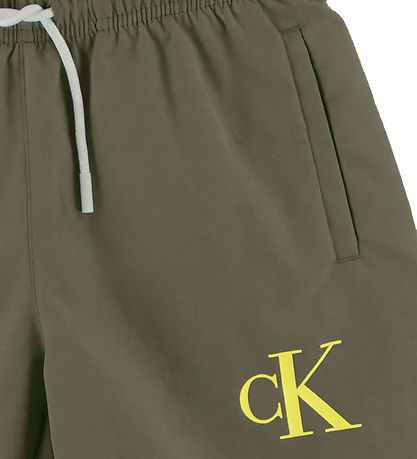 Calvin Klein Badeshorts - Dusky Green m. Logo