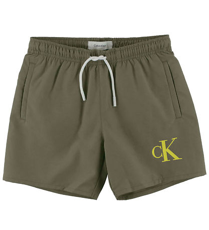 Calvin Klein Badeshorts - Dusky Green m. Logo