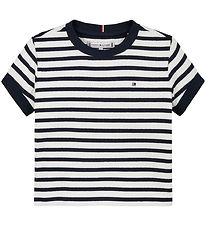 Tommy Hilfiger T-shirt - Ruffle Stripe - Dark Night Navy/Stripes Tommy Hilfiger T-shirt - Ruffle Stripe - Dark Night Navy/Stripes