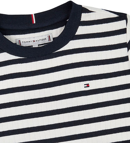Tommy Hilfiger T-shirt - Ruffle Stripe - Dark Night Navy/Stripes Tommy Hilfiger T-shirt - Ruffle Stripe - Dark Night Navy/Stripes