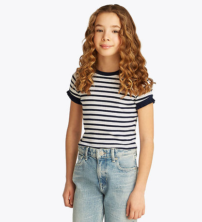 Tommy Hilfiger T-shirt - Ruffle Stripe - Dark Night Navy/Stripes