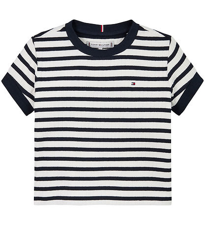 Tommy Hilfiger T-shirt - Ruffle Stripe - Dark Night Navy/Stripes Tommy Hilfiger T-shirt - Ruffle Stripe - Dark Night Navy/Stripes