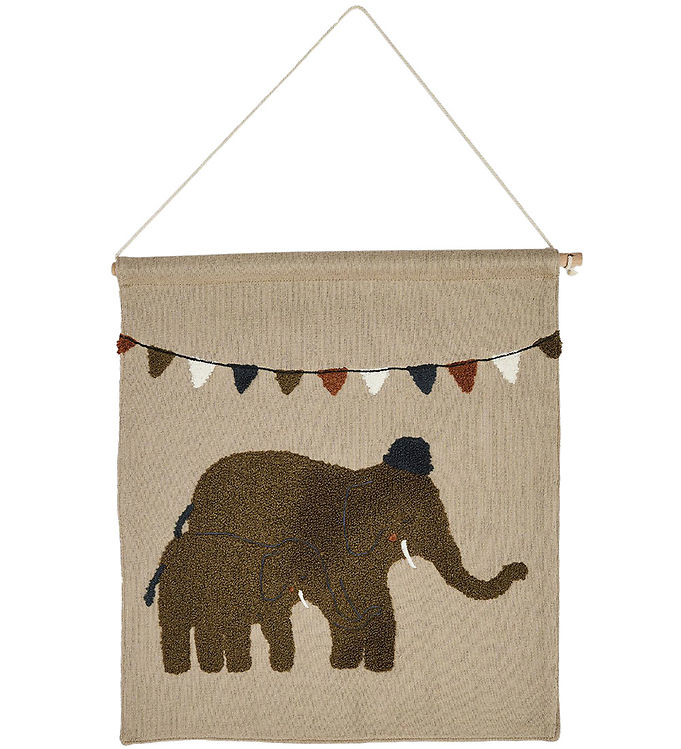 Smallstuff Vægdekoration - 37x33 cm - Elephants celebration