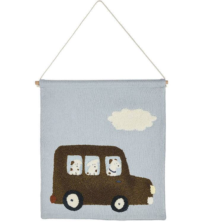 Smallstuff Vægdekoration - 37x33 cm - Dogs driving