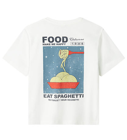 Name It T-shirt - NkmFonnot - Bright White/SPAGHETTI Name It T-shirt - NkmFonnot - Bright White/SPAGHETTI