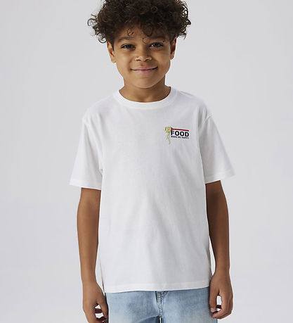 Name It T-shirt - NkmFonnot - Bright White/SPAGHETTI Name It T-shirt - NkmFonnot - Bright White/SPAGHETTI