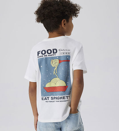 Name It T-shirt - NkmFonnot - Bright White/SPAGHETTI Name It T-shirt - NkmFonnot - Bright White/SPAGHETTI