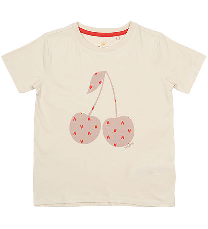 The New T-shirt - TnNolene - White Swan m. Kirsebær