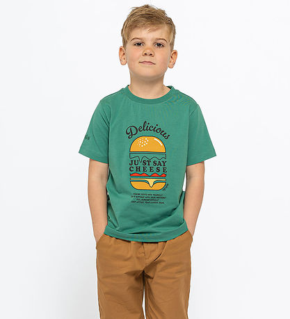 The New T-shirt - TnNoble - Bottle Green m. Print The New T-shirt - TnNoble - Bottle Green m. Print