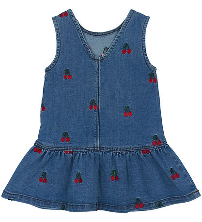 The New Siblings Kjole - TnstNayla - Light Blue Denim m. Kirsebæ