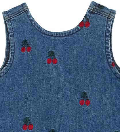 The New Siblings Kjole - TnstNayla - Light Blue Denim m. Kirsebæ