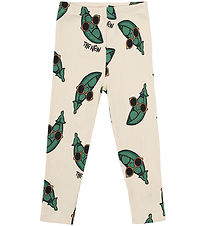 The New Siblings Leggings - Rib - TnstNevi - White Swan /Grøn m. The New Siblings Leggings - Rib - TnstNevi - White Swan /Grøn m.