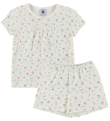 Petit Bateau Nattøj - 2-Delt - Marshmallow/Multicolor Petit Bateau Nattøj - 2-Delt - Marshmallow/Multicolor